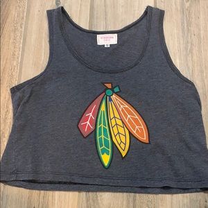 Boxy Chicago Blackhawks crop top